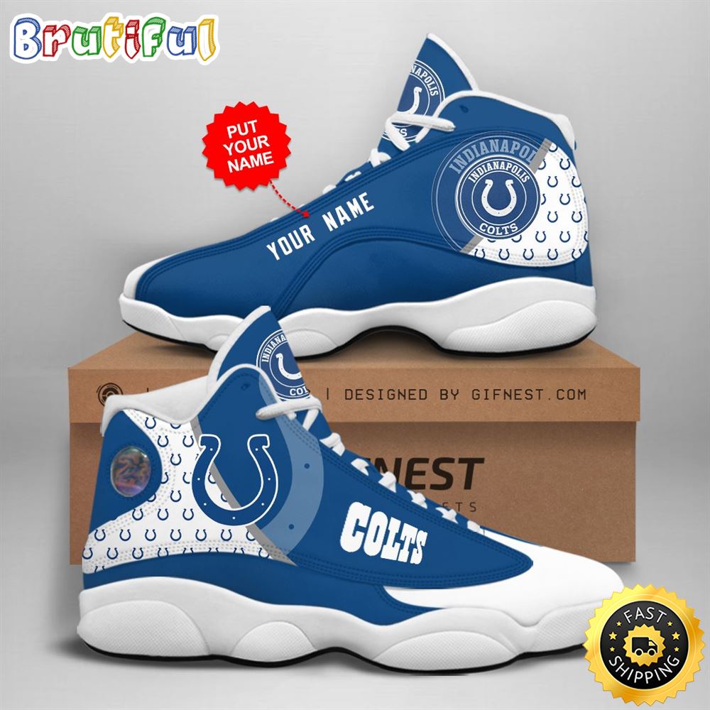 NFL Indianapolis Colts Custom Name Air Jordan 13 Shoes V1