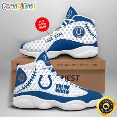 NFL Indianapolis Colts Custom Name Air Jordan 13 Shoes V3
