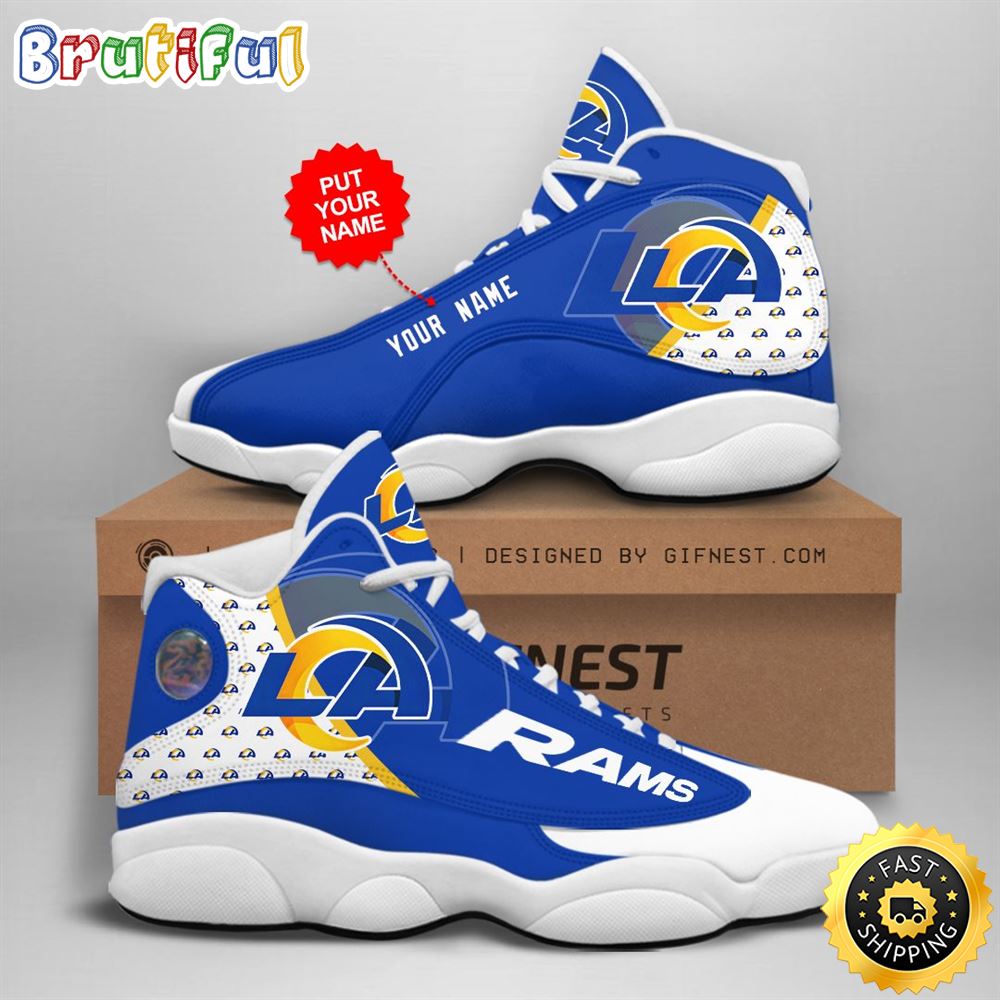 NFL Los Angeles Rams Custom Name Air Jordan 13 Shoes V1 NFL Los Angeles Rams Custom Name Air Jordan 13 Shoes V1