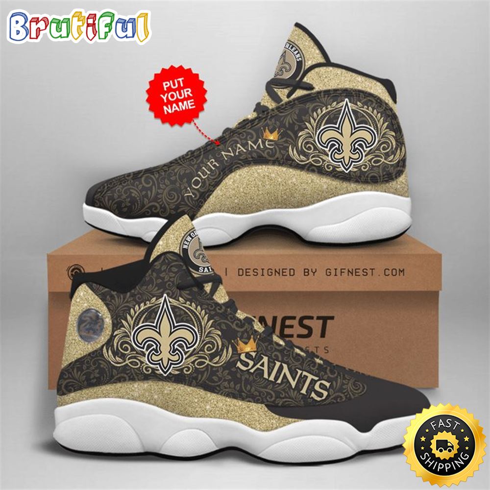 NFL New Orleans Saints Custom Name Limited Version Air Jordan 13 Shoes V2 NFL New Orleans Saints Custom Name Limited Version Air Jordan 13 Shoes V2
