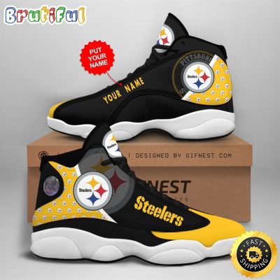 NFL Pittsburgh Steelers Custom Name Air Jordan 13 Shoes V1