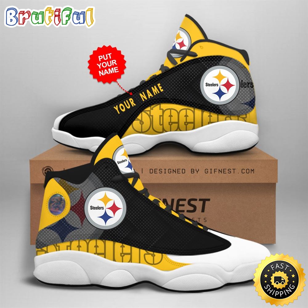 NFL Pittsburgh Steelers Custom Name Air Jordan 13 Shoes V6