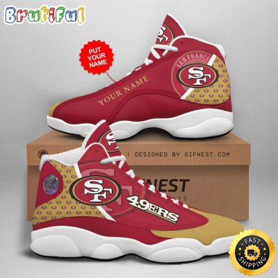 NFL San Francisco 49ers Custom Name Air Jordan 13 Shoes V2