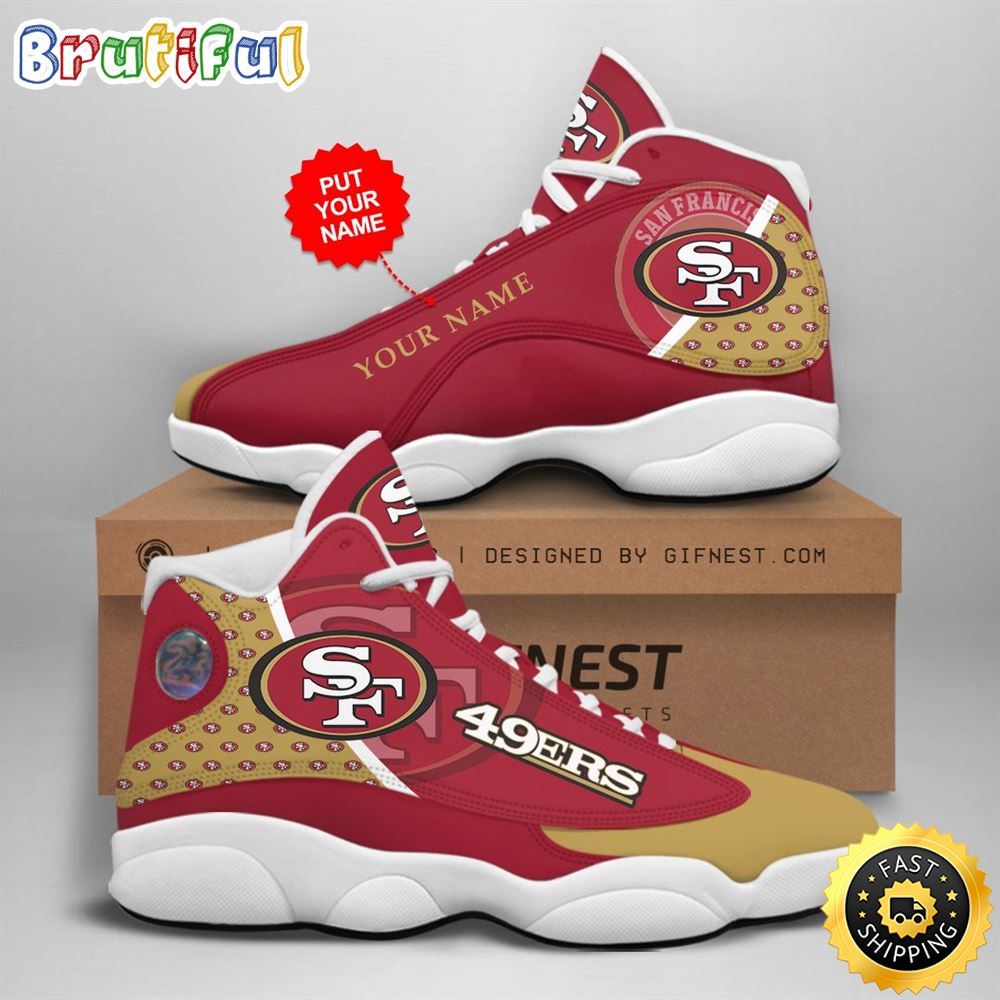 NFL San Francisco 49ers Custom Name Air Jordan 13 Shoes V2 NFL San Francisco 49ers Custom Name Air Jordan 13 Shoes V2