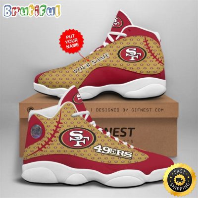 NFL San Francisco 49ers Custom Name Air Jordan 13 Shoes V4
