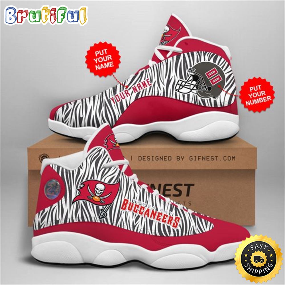 NFL Tampa Bay Buccaneers Custom Name Number Air Jordan 13 Shoes V2