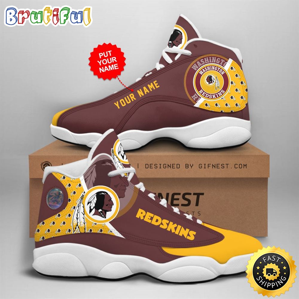 NFL Washington Redskins Custom Name Air Jordan 13 Shoes V2