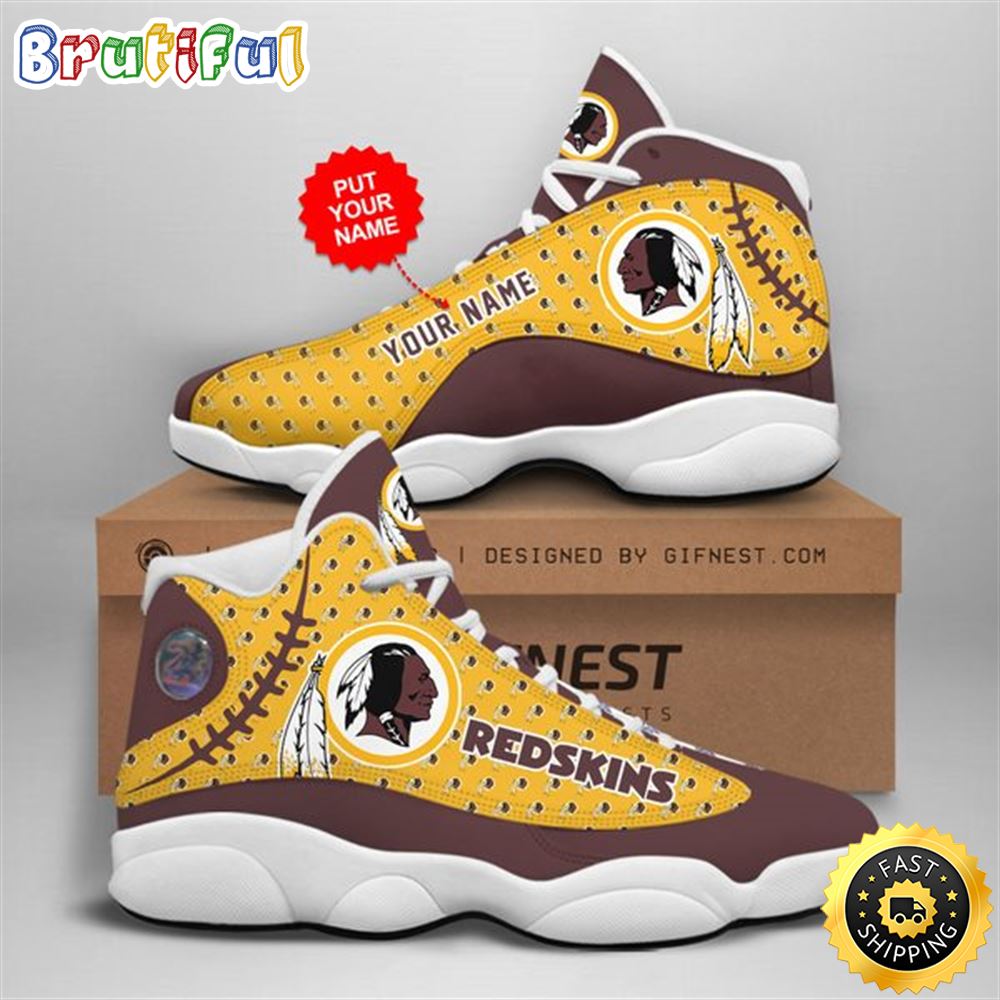 NFL Washington Redskins Custom Name Air Jordan 13 Shoes V4