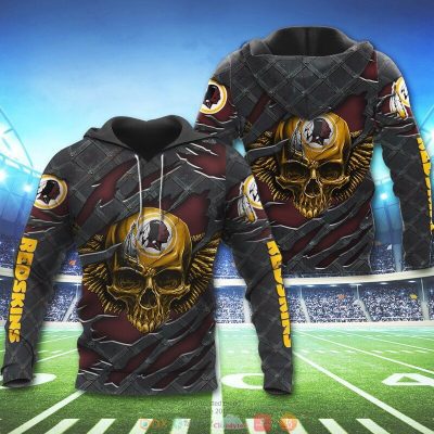 NFL Washington Redskins Wings Skull Pullover Hoodie