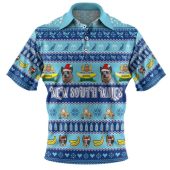 New South Wales Big Things Christmas Custom Polo Shirt - The Big Banana And Blue Heeler Polo Shirt