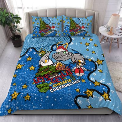 New South Wales Cockroaches Christmas Custom Bedding Set - Let's Get Lit Chrisse Pressie Bedding Set