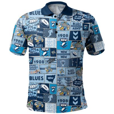 New South Wales Sport Polo Shirt - Team Of Us Die Hard Fan Supporters Comic Style
