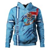 New South Wales Blues Hoodie - Happy Australia Day Flag Scratch Style
