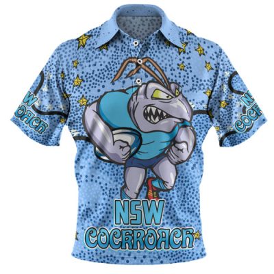 New South Wales Cockroaches Custom Polo Shirt - Team With Dot And Star Patterns For Tough Fan Polo Shirt
