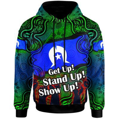 Australia Naidoc Week Hoodie - Custom Black Raised Hands With Aboriginal Inspired Patterns Hoodie