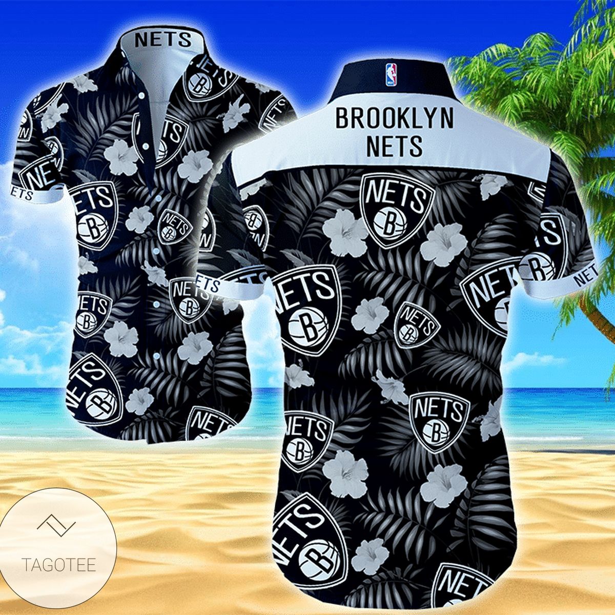 NBA Brooklyn Nets Tropical Flowers Hawaiian Shirt NBA Brooklyn Nets Tropical Flowers Hawaiian Shirt