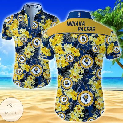 NBA Indiana Pacers Tropical Flowers Hawaiian Shirt V2
