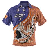 Australia  South Sea Islanders Polo Shirt - New Ireland Flag With Polynesian Shark Pattern Polo Shirt