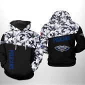 NBA New Orleans Pelicans Black Camo Pullover Hoodie