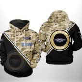 NBA New Orleans Pelicans Black Gold Camo Pullover Hoodie