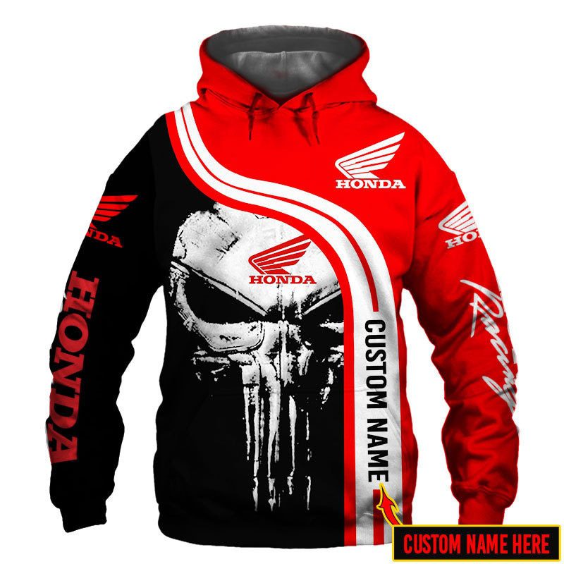Honda Motorcycles Custom Name Skull Pullover Hoodie Honda Motorcycles Custom Name Skull Pullover Hoodie