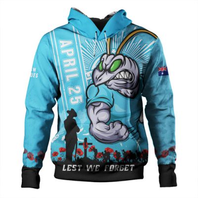 New South Wales Blues Hoodie Anzac Day Lest We Forget Strong Fighting Spirit