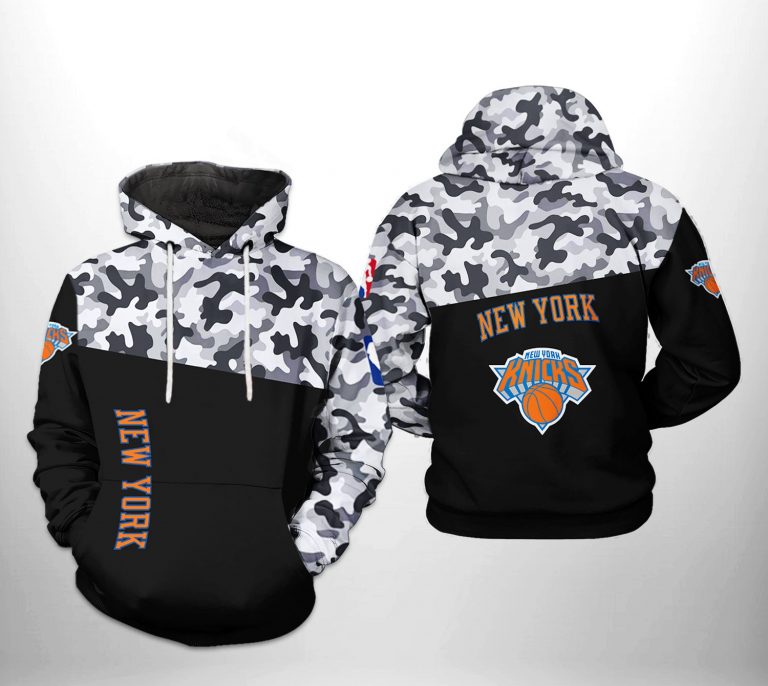NBA New York Knicks Black Camo Pullover Hoodie NBA New York Knicks Black Camo Pullover Hoodie