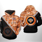 NBA New York Knicks Orange Black Camo Pullover Hoodie