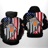 NBA New York Knicks US Flag Scratch Pullover Hoodie