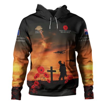 New Zealand Warriors Anzac Day Hoodie - New Zealand Warriors Remember Orange Hoodie