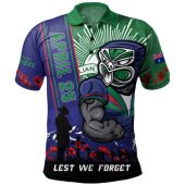 New Zealand Warriors Polo Shirt Anzac Day Lest We Forget Strong Fighting Spirit