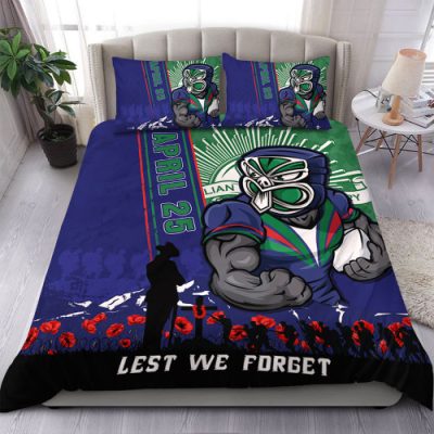 New Zealand Warriors Bedding Set Anzac Day Lest We Forget Strong Fighting Spirit
