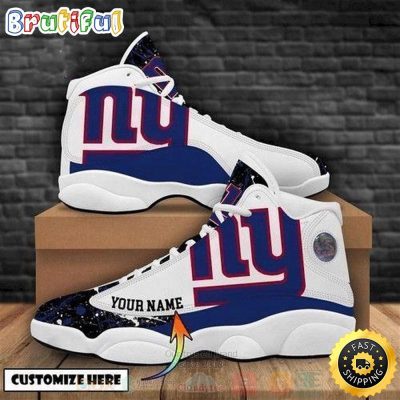 New York Giants Football Team Nfl Custom Name Air Jordan 13 Shoes