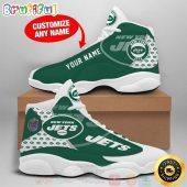 New York Jets Nfl Custom Name Air Jordan 13 Shoes 2