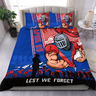Newcastle Knights Bedding Set Anzac Day Lest We Forget Strong Fighting Spirit