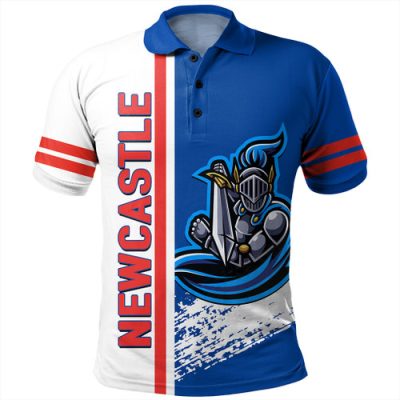 Newcastle Knights Sport Polo Shirt - Knights Mascot Quater Style