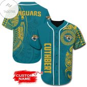 NFL Jacksonville Jaguars Custom Name Teal Gold Baseball Jersey