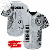 NFL Las Vegas Raiders Custom Name Silver Baseball Jersey V2