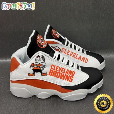 Nfl Cleveland Browns White Air Jordan 13 Sneaker Shoes