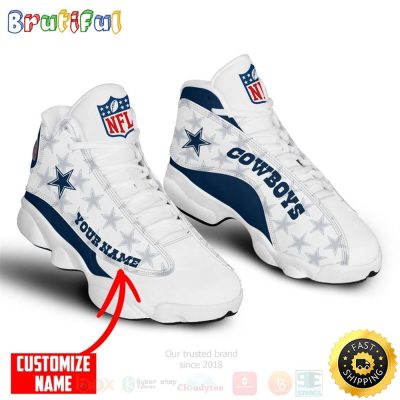 Nfl Dallas Cowboys Custom Name Air Jordan 13 Shoes