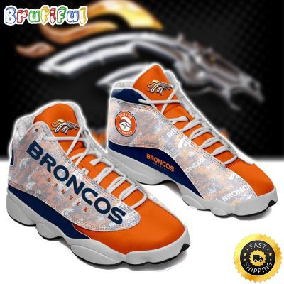 Nfl Denver Broncos Blue Orange Air Jordan 13 Sneaker Shoes