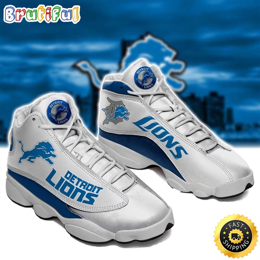 Nfl Detroit Lions Blue White Air Jordan 13 Sneaker Shoes Nfl Detroit Lions Blue White Air Jordan 13 Sneaker Shoes