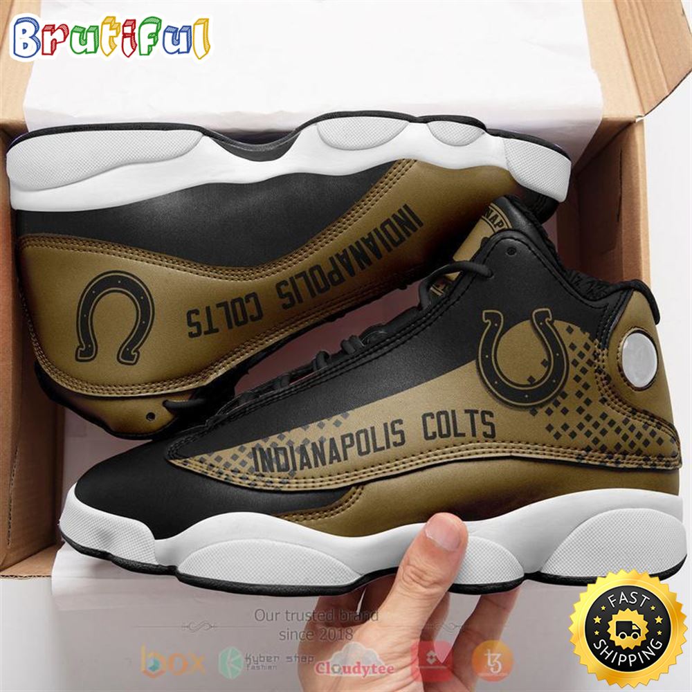 Nfl Indianapolis Colts Black Brown Air Jordan 13 Shoes Nfl Indianapolis Colts Black Brown Air Jordan 13 Shoes