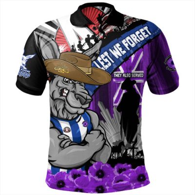 North Melbourne Polo Shirt ANZAC Day Honor Purple Valor And Spirit