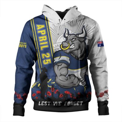 North Queensland Cowboys Hoodie Anzac Day Lest We Forget Strong Fighting Spirit