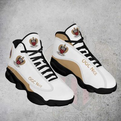 OGC Nice White Gold Air Jordan 13 Shoes