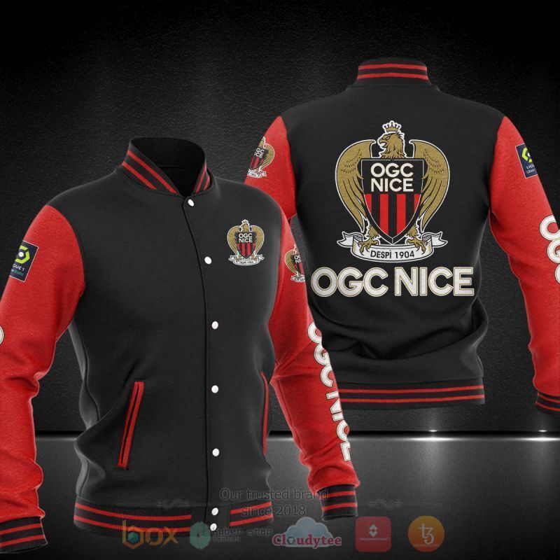 OGC Nice Black Red Baseball Jacket OGC Nice Black Red Baseball Jacket