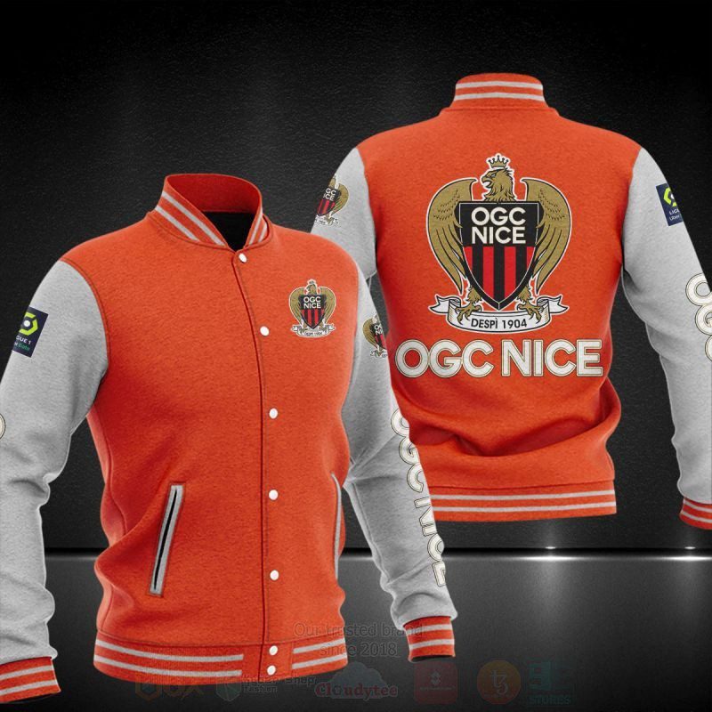 OGC Nice Orange White Baseball Jacket OGC Nice Orange White Baseball Jacket