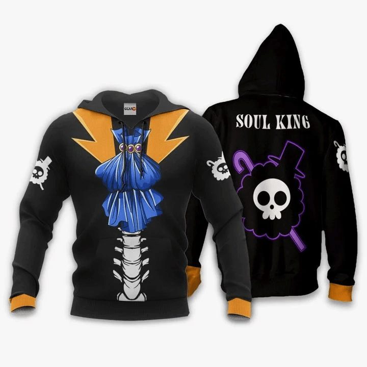 ONE PIECE Brook Soul King Black Pullover Hoodie ONE PIECE Brook Soul King Black Pullover Hoodie