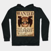 ONE PIECE Gol D Roger Wanted Black Pullover Hoodie